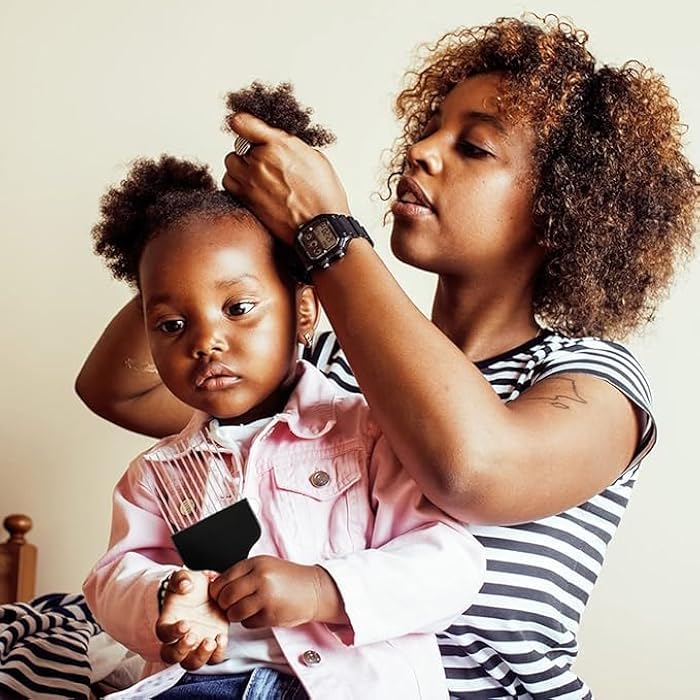 Afro Metal Detangling Comb for Thick and Curly Hair – Strong Design Helps You Define Your Daily Styles and Volumize Your Hair in a Practical and Comfortable Style. - Image 3